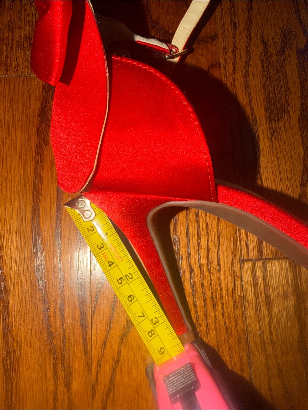 Jessica Simpson Pump Red Satin Bow Heels - Picture 7 of 7